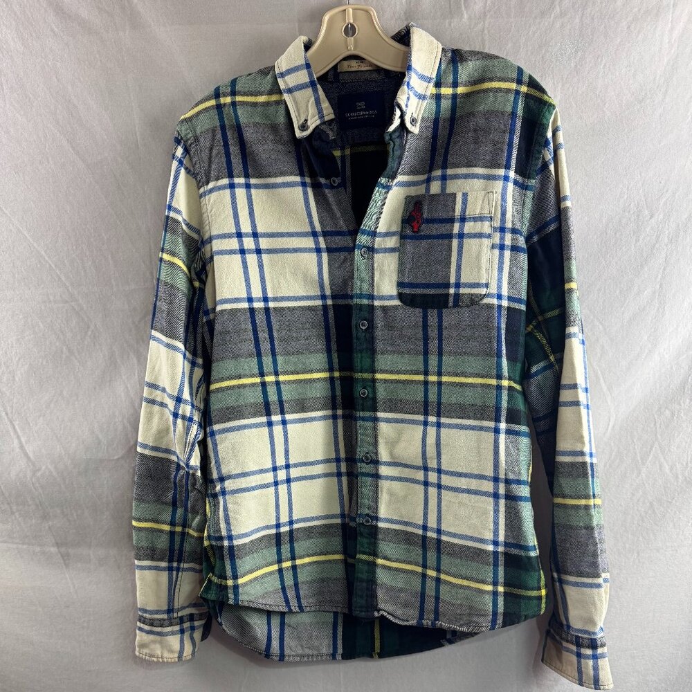 Scotch and Soda Mens Plaid Flannel Shirt Medium Weight M